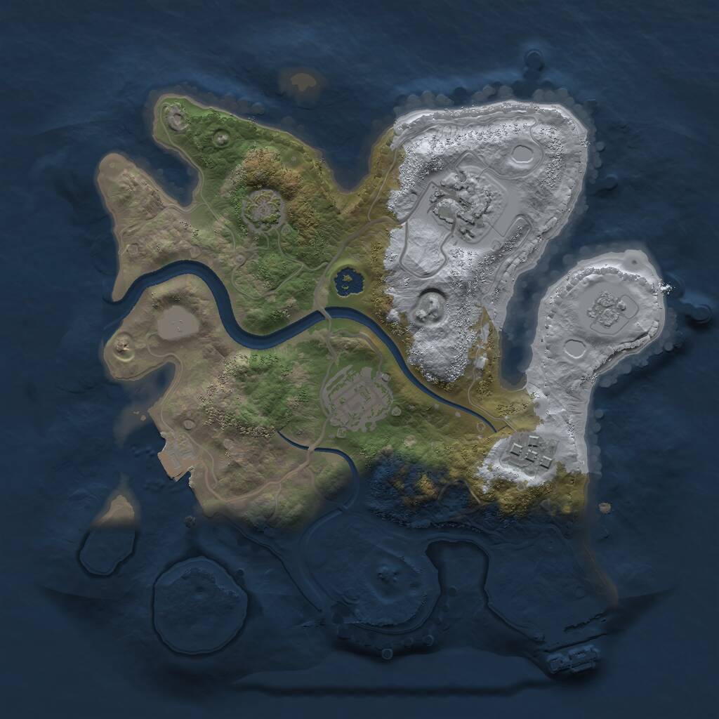 Rust Map: Procedural Map, Size: 2500, Seed: 97514, 7 Monuments