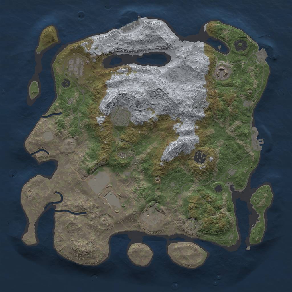 Rust Map: Procedural Map, Size: 3500, Seed: 82, 15 Monuments