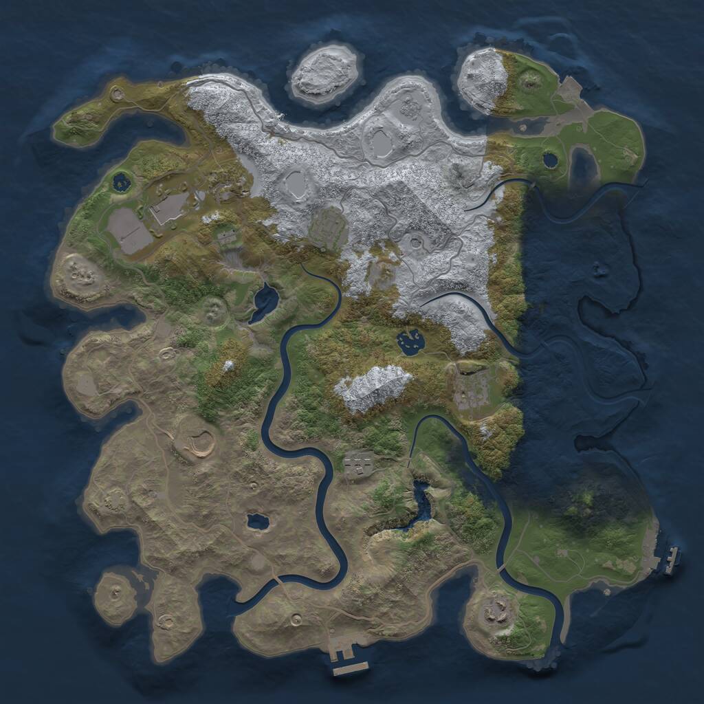 Rust Map: Procedural Map, Size: 4000, Seed: 461175087, 14 Monuments