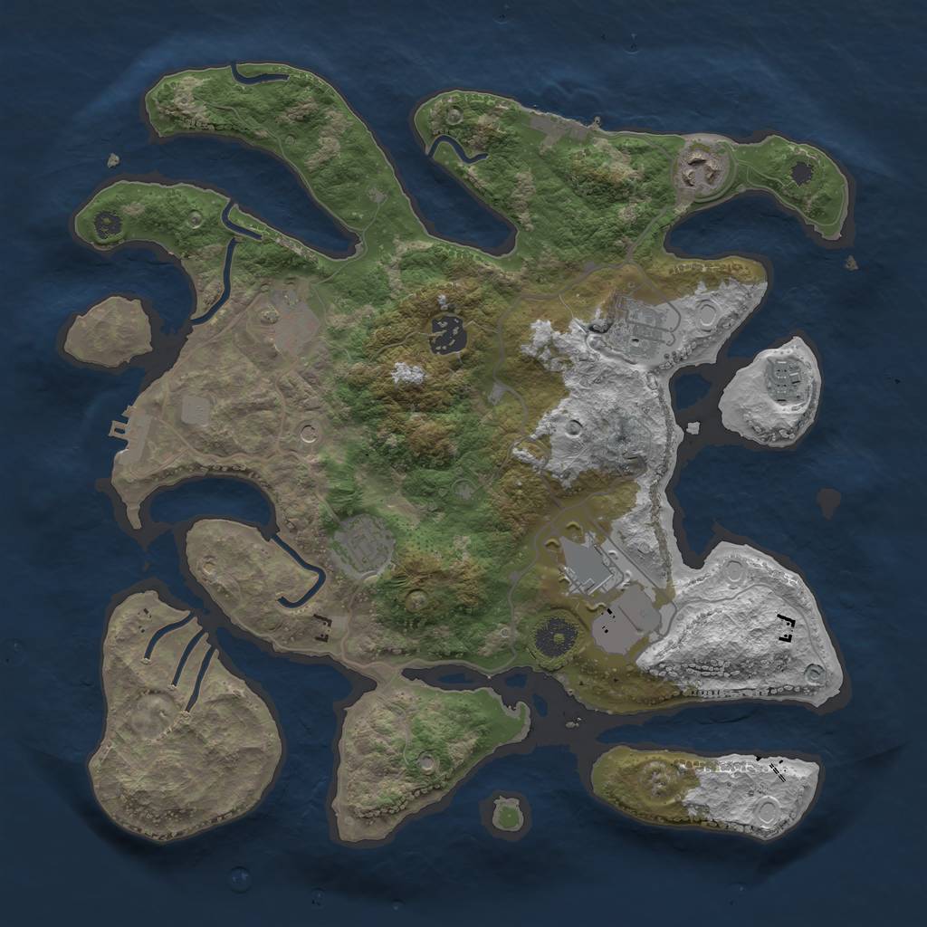 Rust Map: Procedural Map, Size: 3500, Seed: 28315, 15 Monuments