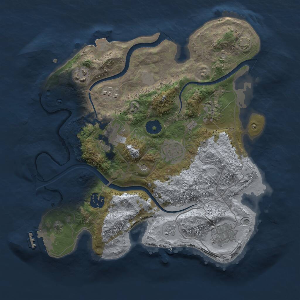 Rust Map: Procedural Map, Size: 3000, Seed: 321311050, 12 Monuments