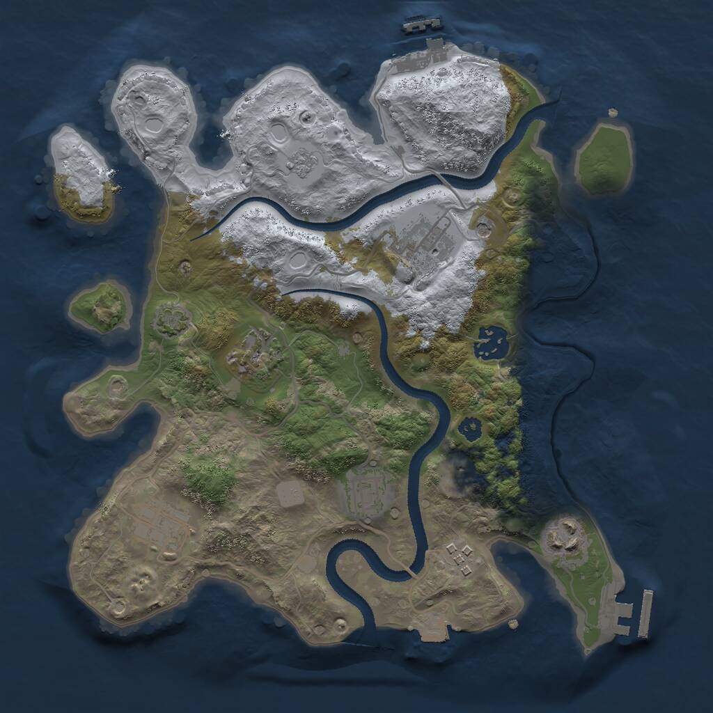 Rust Map: Procedural Map, Size: 3000, Seed: 41, 13 Monuments