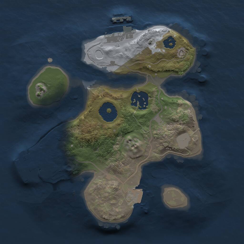 Rust Map: Procedural Map, Size: 2000, Seed: 6770, 4 Monuments