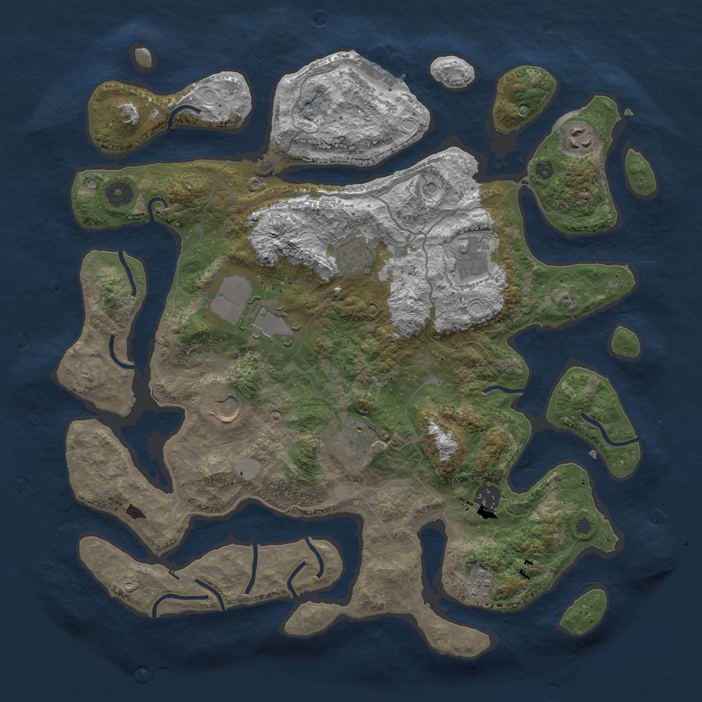 Rust Map: Procedural Map, Size: 4000, Seed: 221130, 15 Monuments