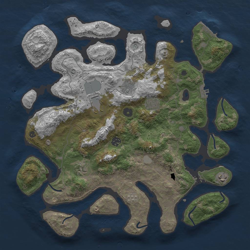 Rust Map: Procedural Map, Size: 4000, Seed: 65495684, 15 Monuments
