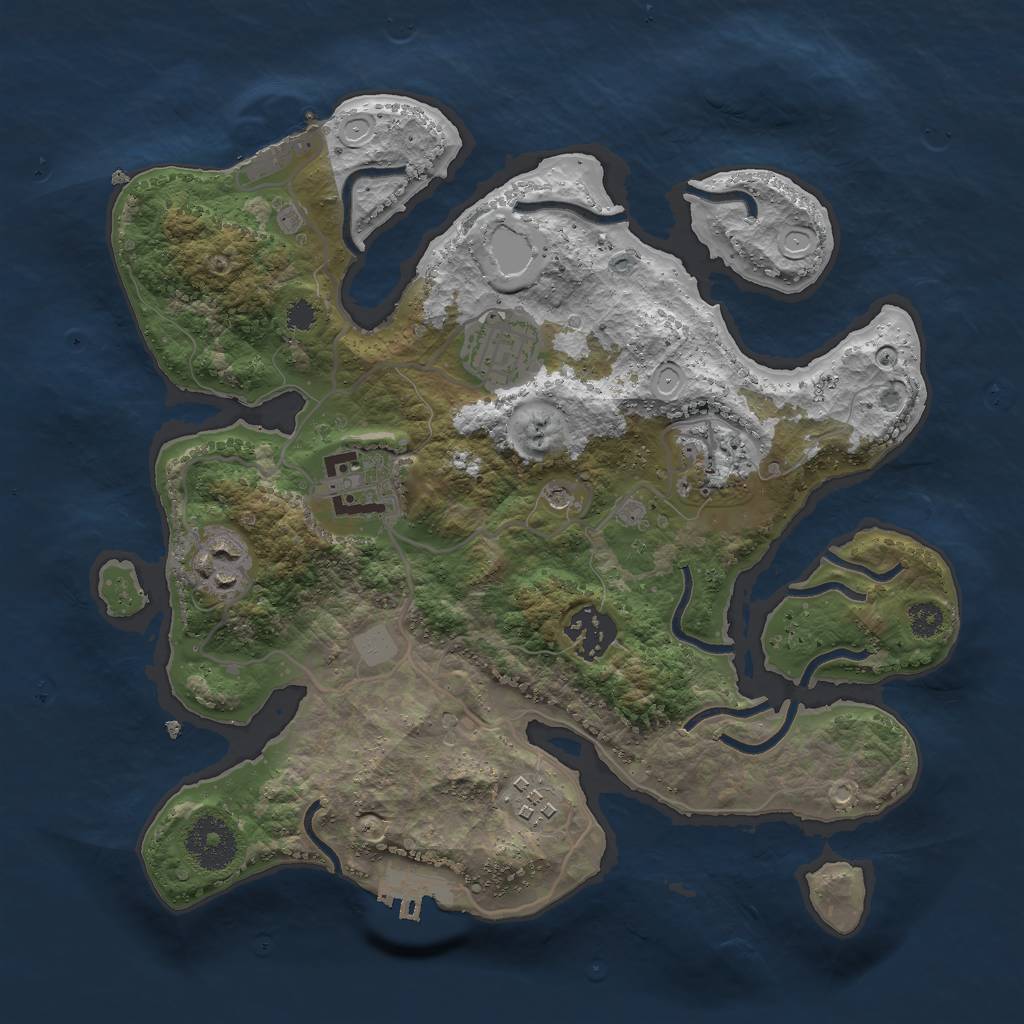 Rust Map: Procedural Map, Size: 3000, Seed: 123239, 14 Monuments