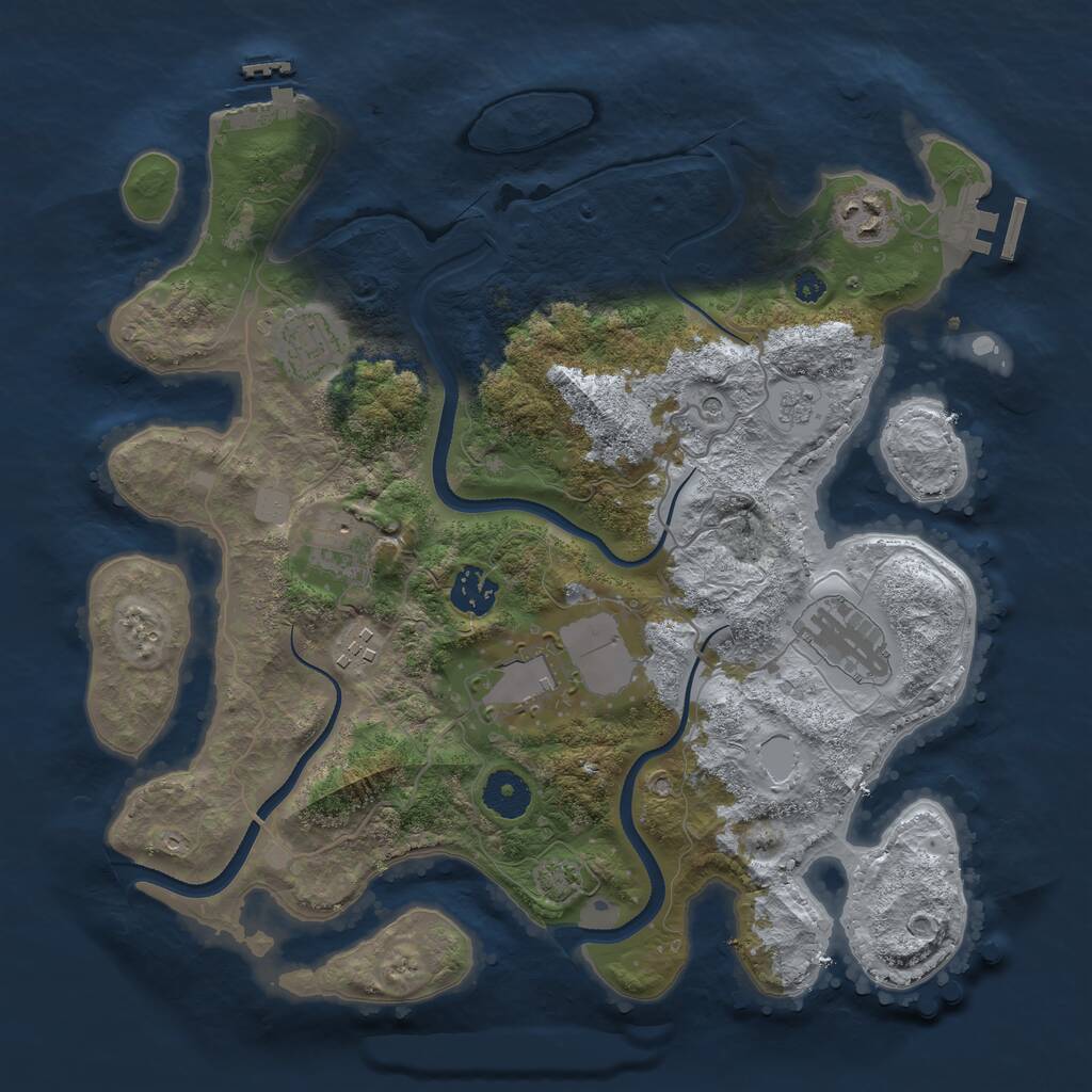 Rust Map: Procedural Map, Size: 3500, Seed: 241, 13 Monuments