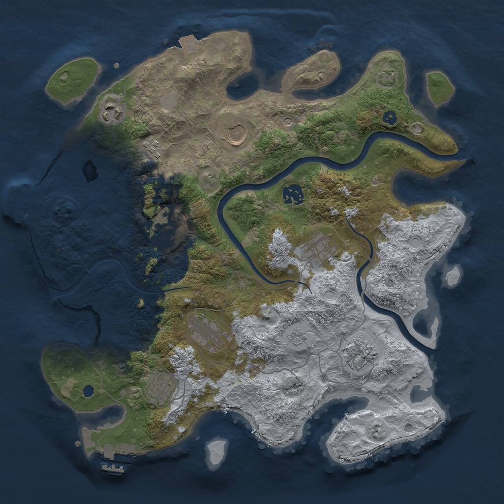 Rust Map: Procedural Map, Size: 3550, Seed: 771950, 15 Monuments