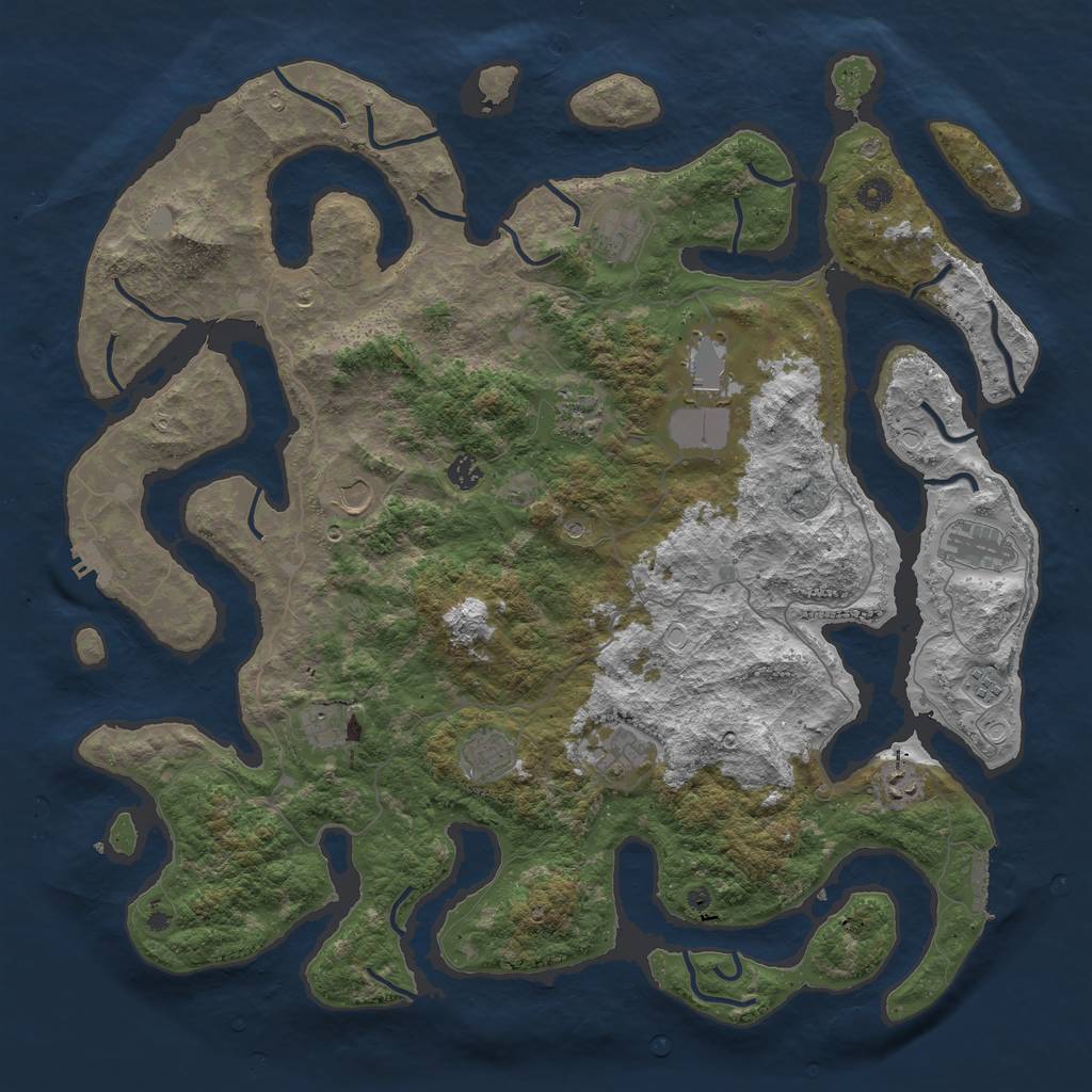 Rust Map: Procedural Map, Size: 4750, Seed: 454739435, 19 Monuments