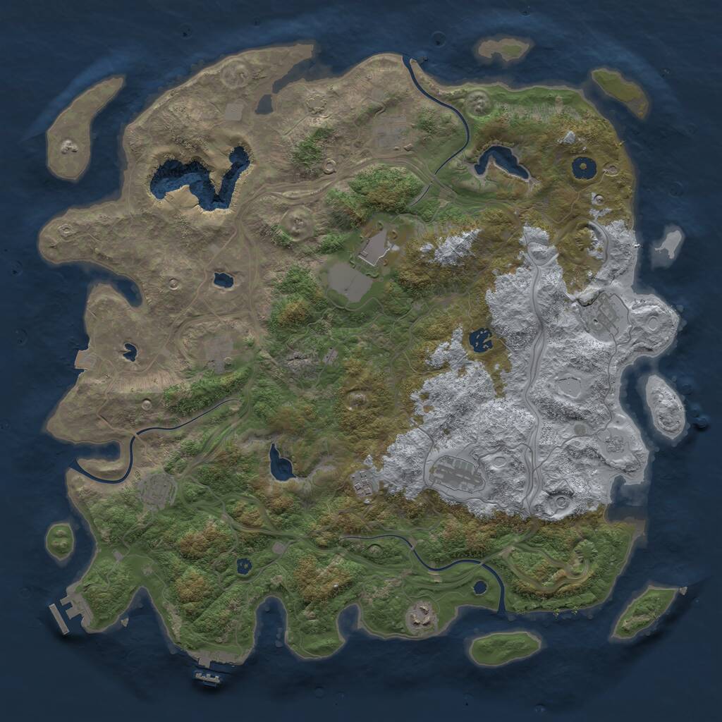 Rust Map: Procedural Map, Size: 4500, Seed: 488370584, 15 Monuments