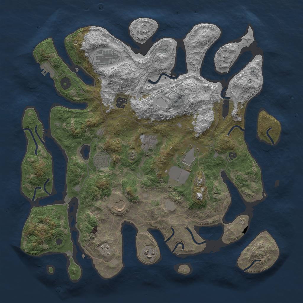Rust Map: Procedural Map, Size: 4000, Seed: 1453819748, 15 Monuments