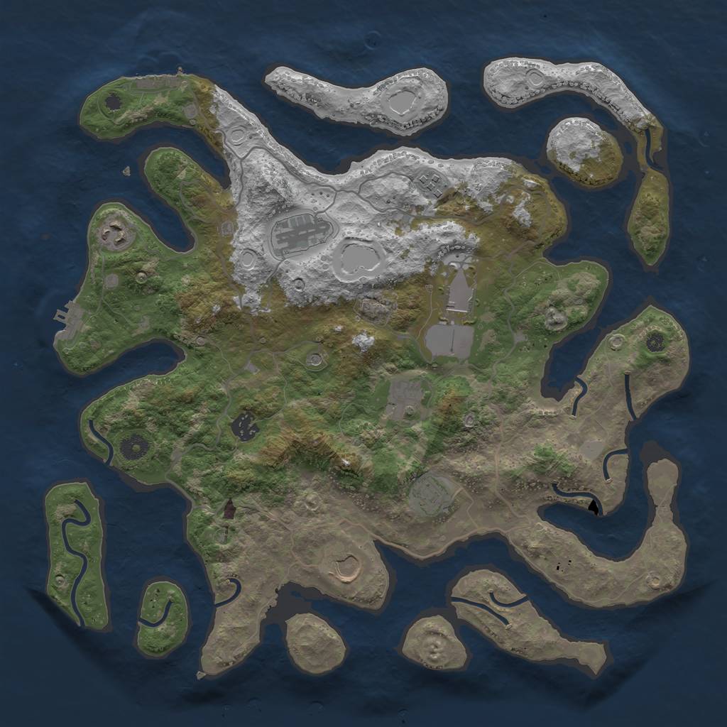 Rust Map: Procedural Map, Size: 4000, Seed: 962515, 16 Monuments