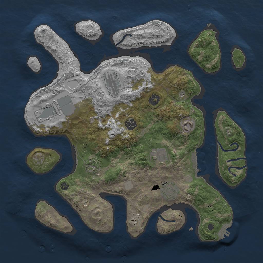 Rust Map: Procedural Map, Size: 3500, Seed: 700761786, 16 Monuments