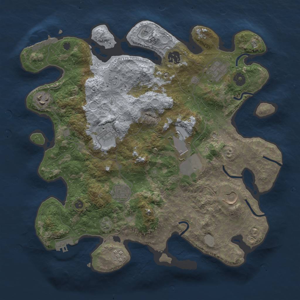 Rust Map: Procedural Map, Size: 3550, Seed: 579988, 15 Monuments