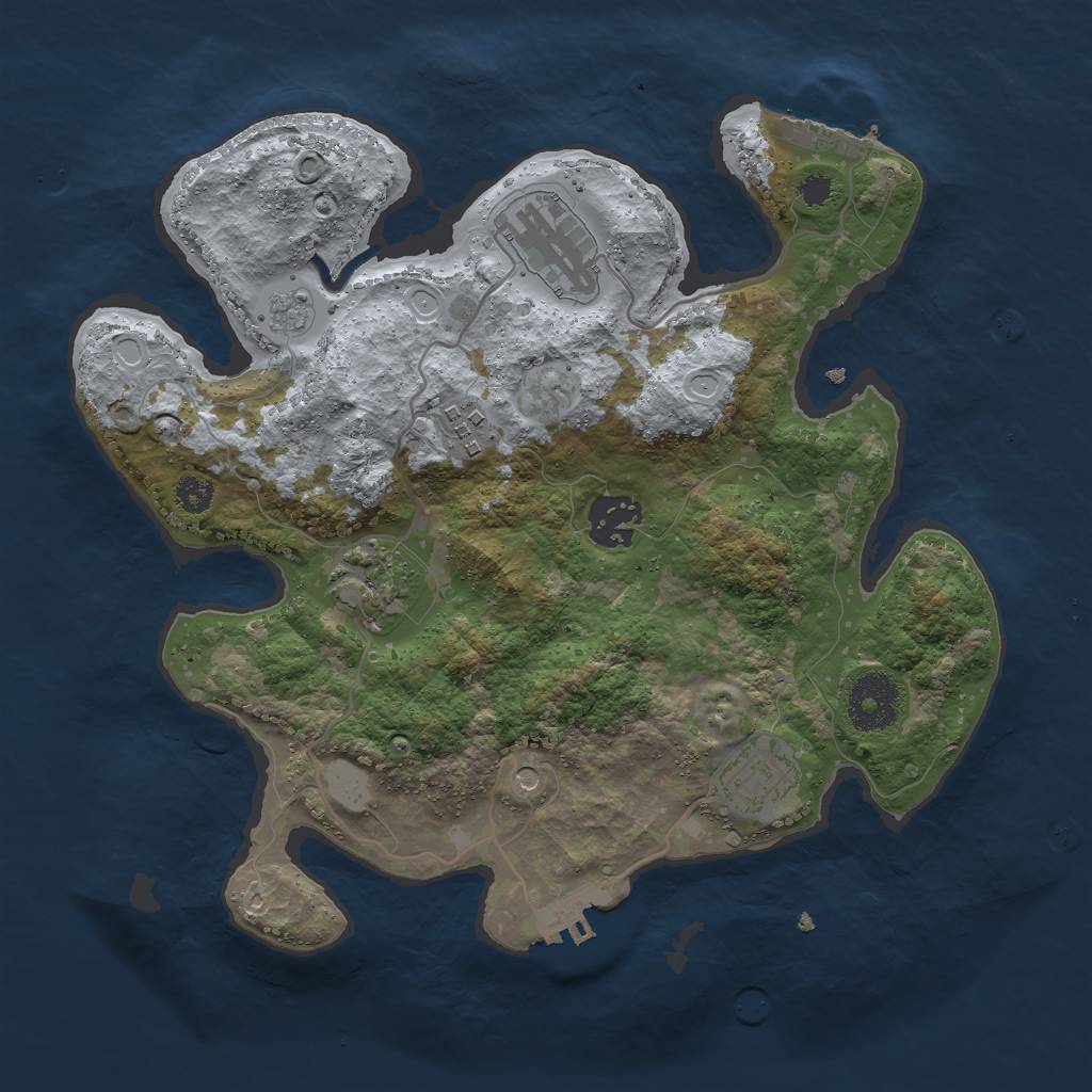 Rust Map: Procedural Map, Size: 3000, Seed: 1393200479, 12 Monuments