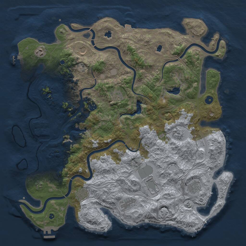 Rust Map: Procedural Map, Size: 4500, Seed: 302999054, 16 Monuments