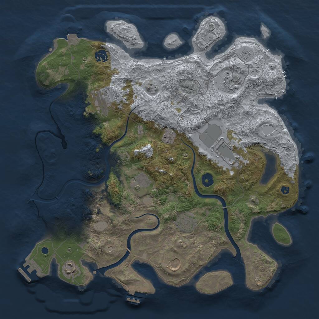 Rust Map: Procedural Map, Size: 3750, Seed: 5493823, 15 Monuments