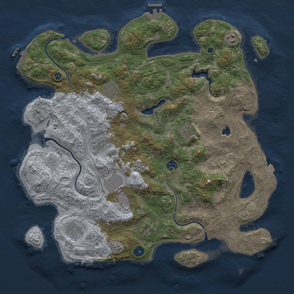 Rust Map: Procedural Map, Size: 4250, Seed: 1124934459, 15 Monuments
