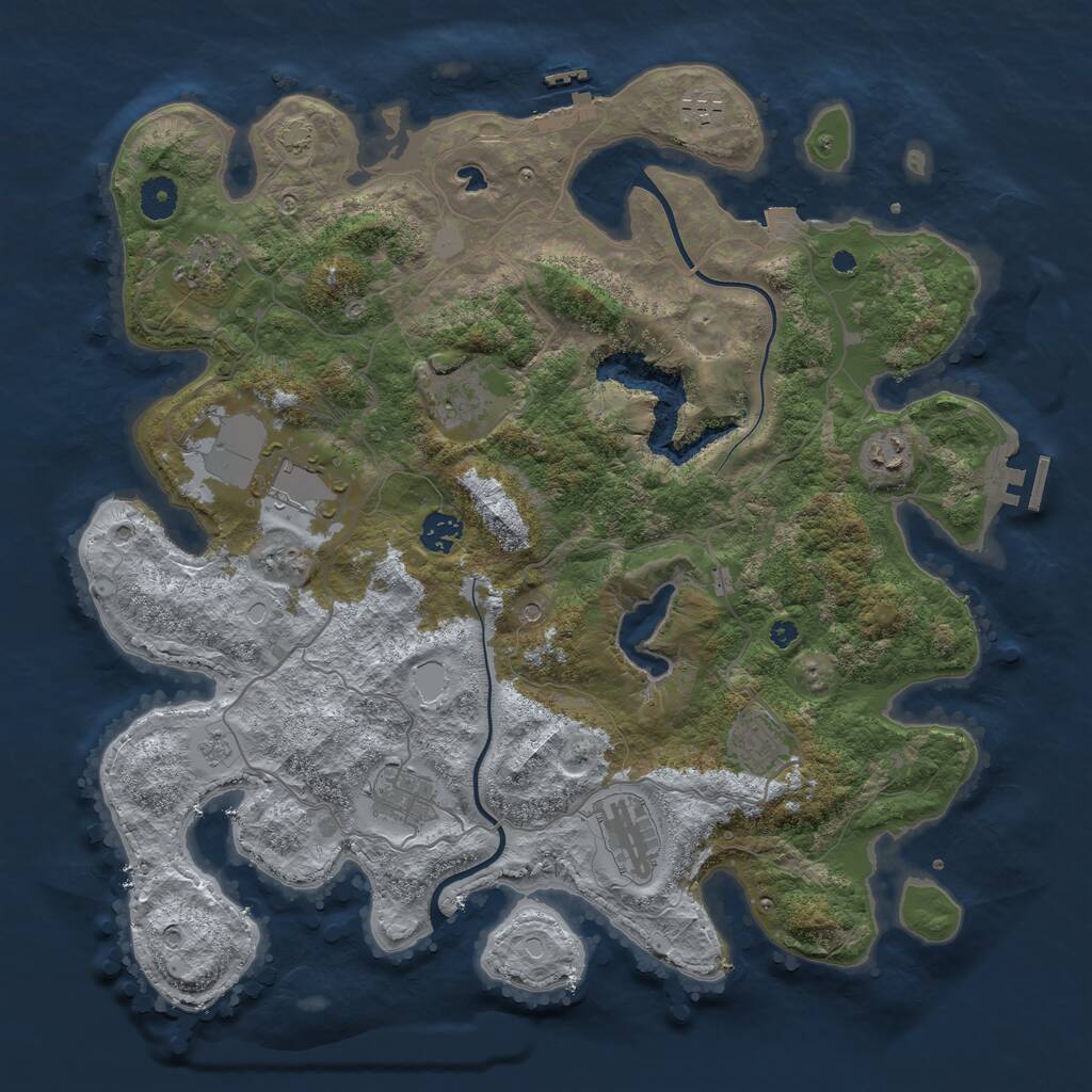 Rust Map: Procedural Map, Size: 4000, Seed: 802234, 15 Monuments
