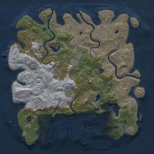 Thumbnail Rust Map: Procedural Map, Size: 4500, Seed: 76, 16 Monuments