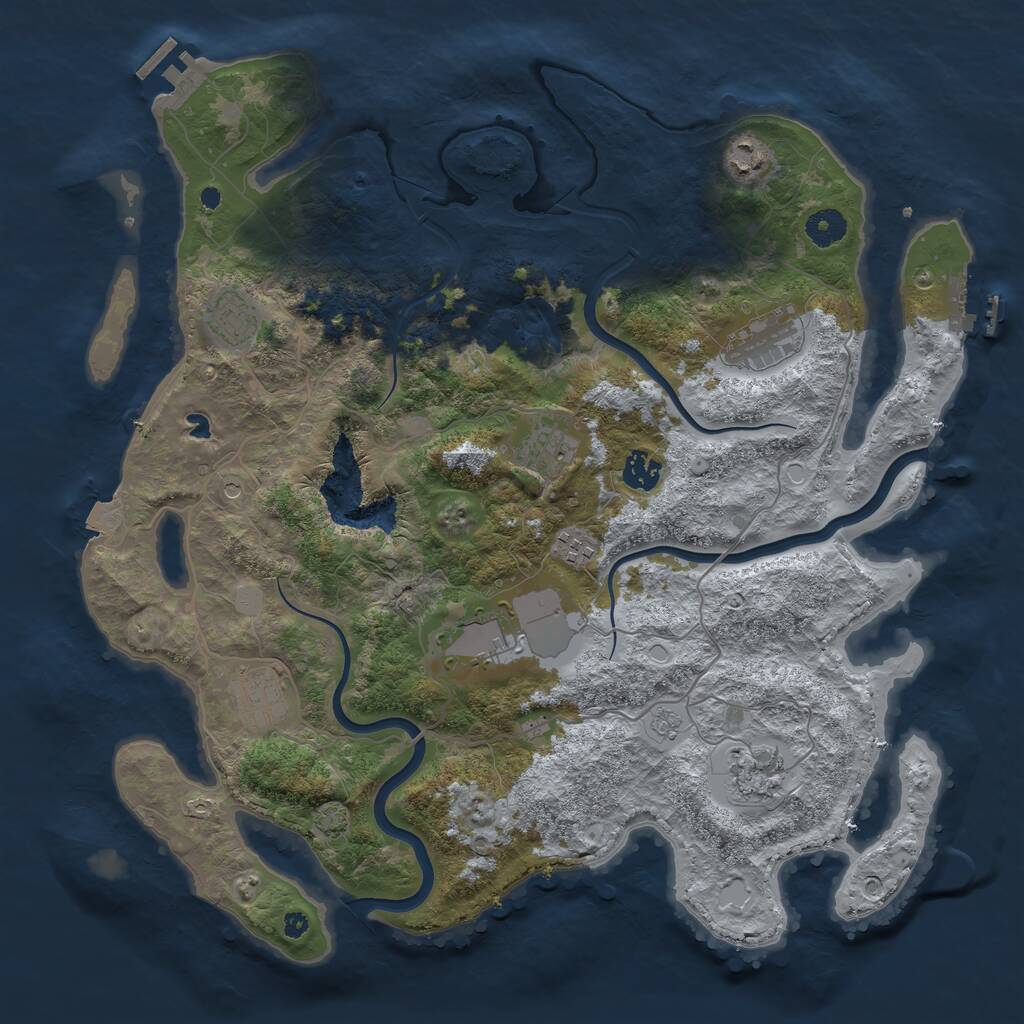 Rust Map: Procedural Map, Size: 4000, Seed: 462164, 15 Monuments
