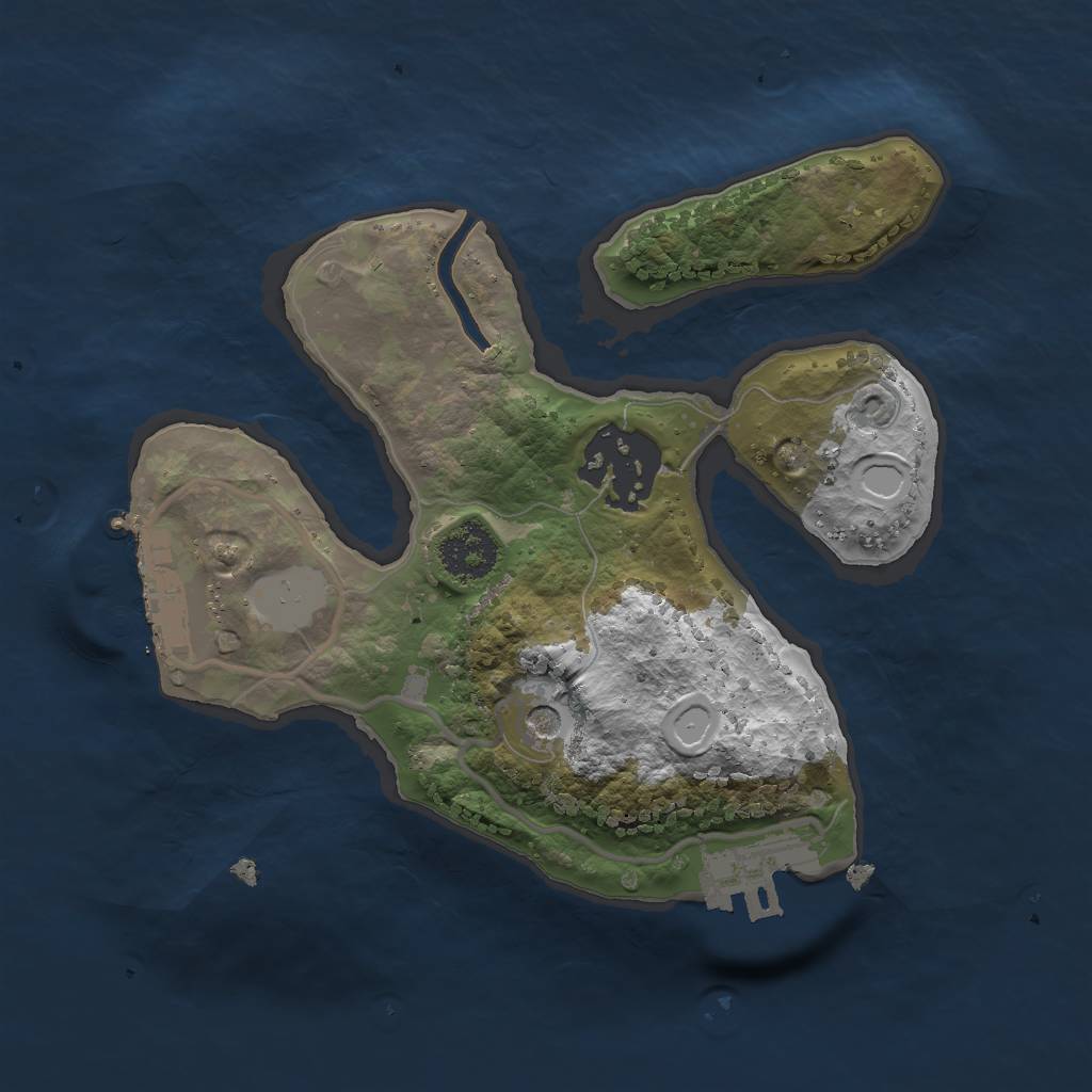 Rust Map: Procedural Map, Size: 2000, Seed: 50500, 9 Monuments