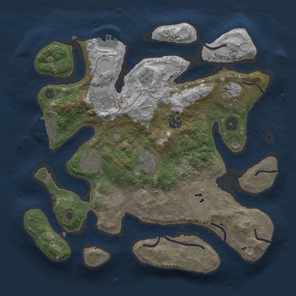 Rust Map: Procedural Map, Size: 3250, Seed: 252177, 15 Monuments