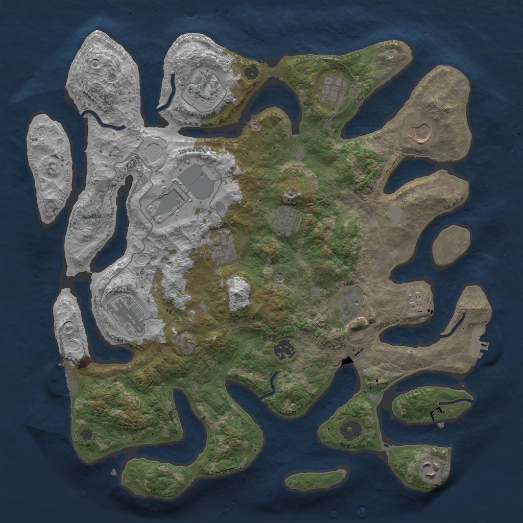 Rust Map: Procedural Map, Size: 3950, Seed: 1878622907, 19 Monuments