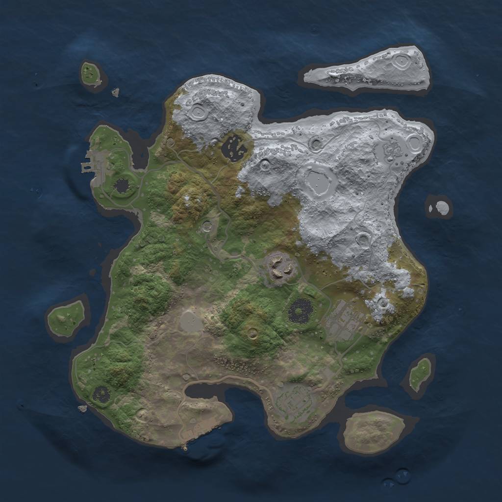 Rust Map: Procedural Map, Size: 3000, Seed: 505059980, 11 Monuments