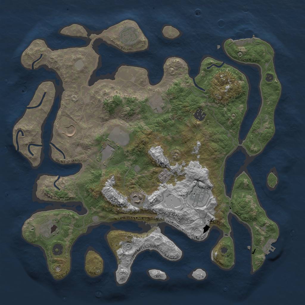 Rust Map: Procedural Map, Size: 4000, Seed: 649795786, 17 Monuments