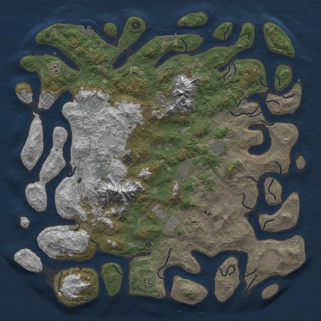 Rust Map: Procedural Map, Size: 5500, Seed: 12345, 19 Monuments