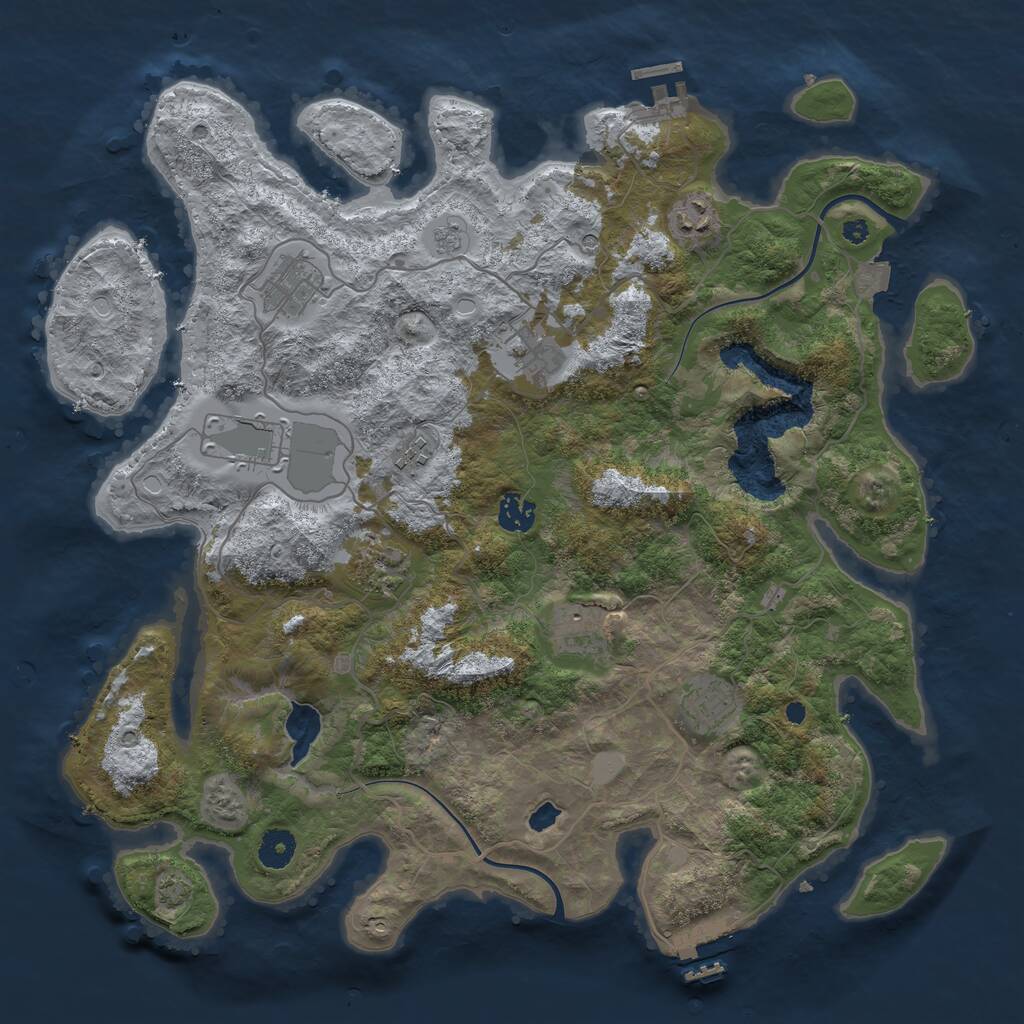 Rust Map: Procedural Map, Size: 4000, Seed: 772422, 15 Monuments