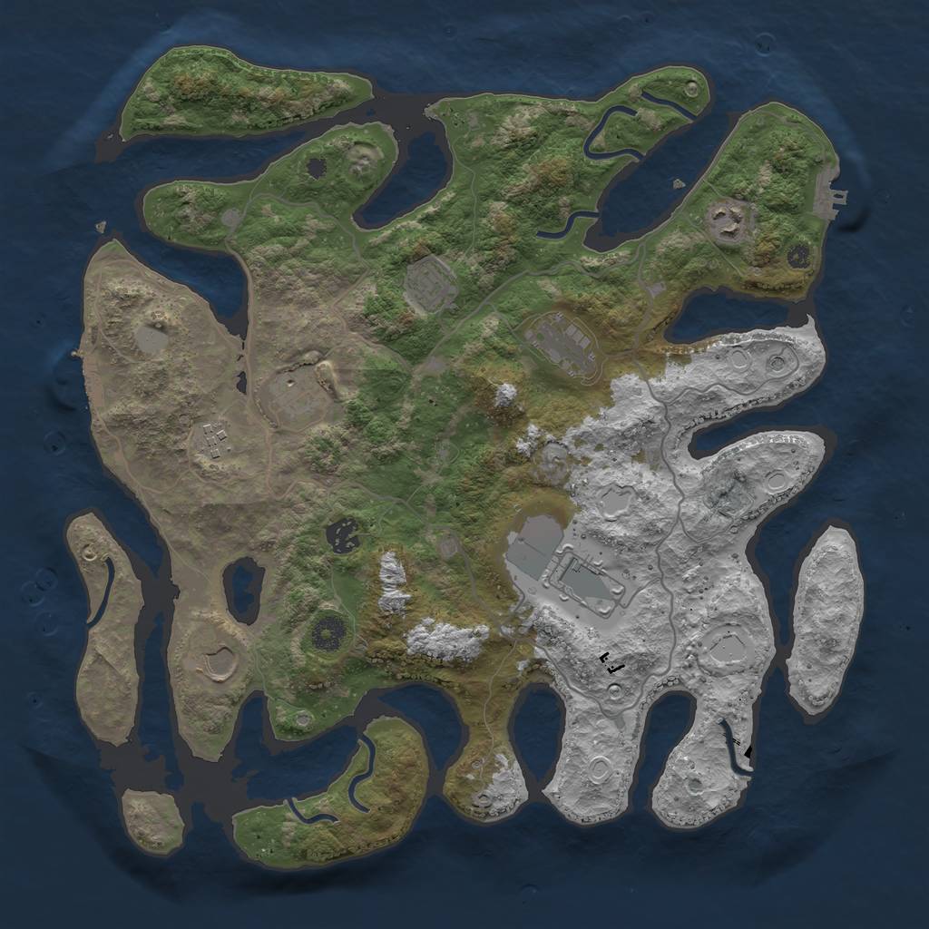 Rust Map: Procedural Map, Size: 4000, Seed: 10, 16 Monuments