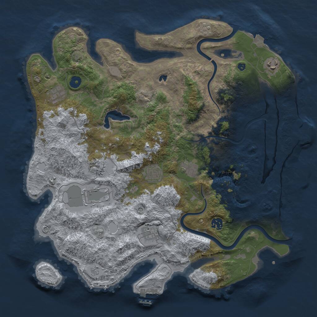 Rust Map: Procedural Map, Size: 4000, Seed: 81012, 15 Monuments
