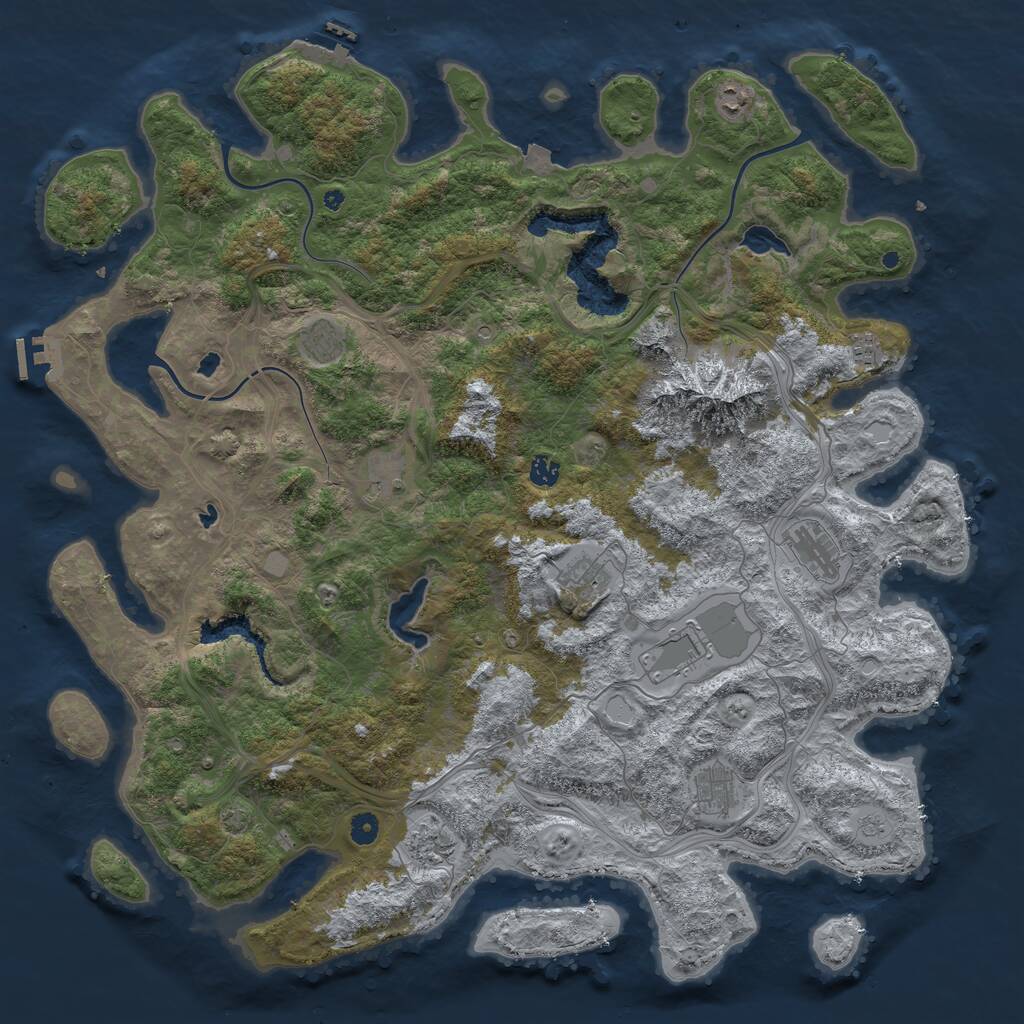 Rust Map: Procedural Map, Size: 5000, Seed: 345127698, 16 Monuments