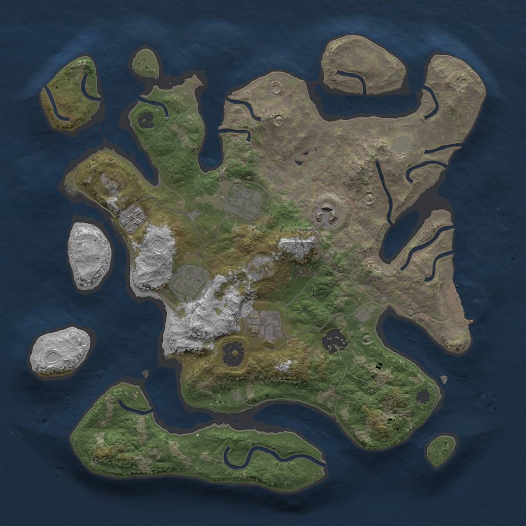 Rust Map: Procedural Map, Size: 3300, Seed: 699777, 12 Monuments
