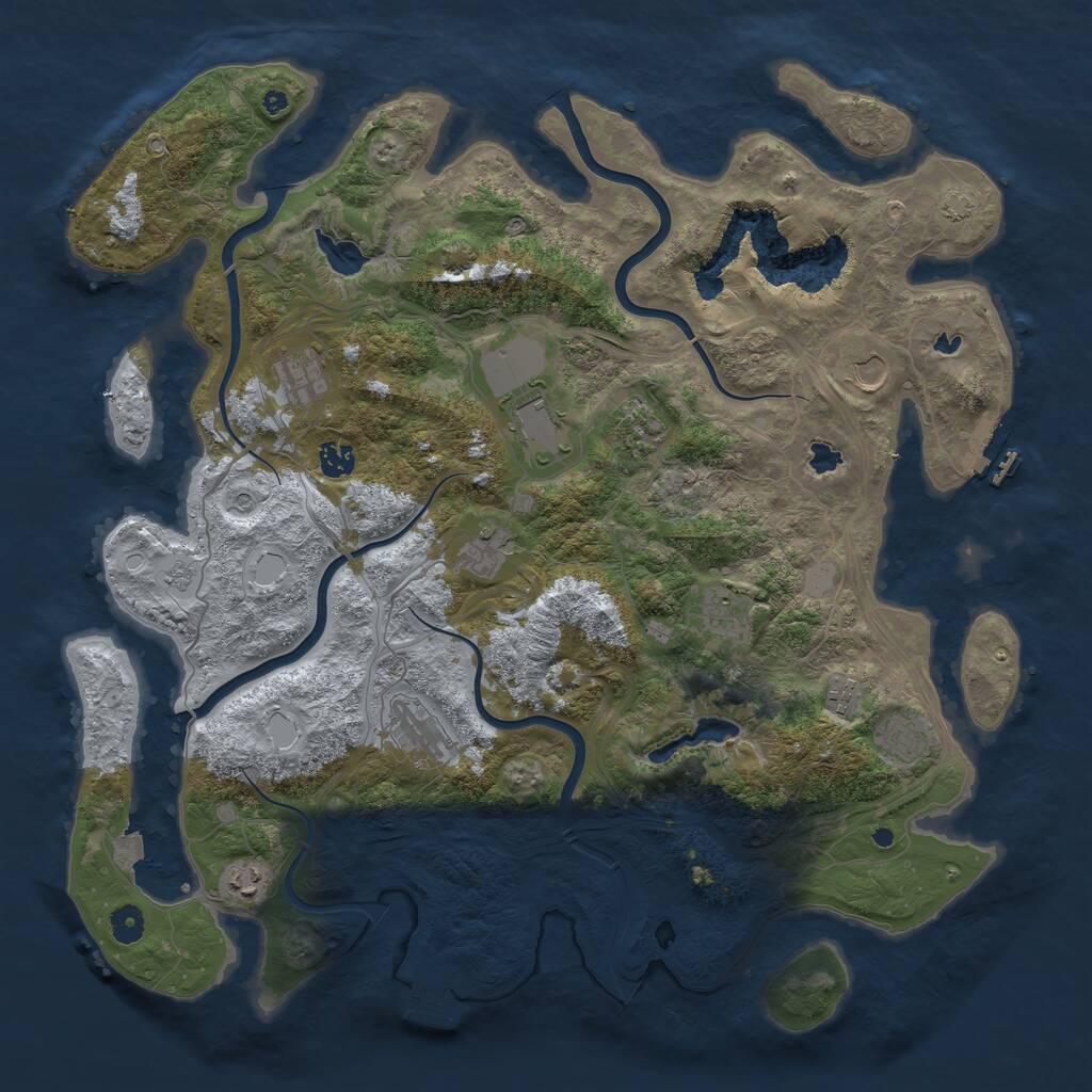 Rust Map: Procedural Map, Size: 4500, Seed: 1649208236, 17 Monuments