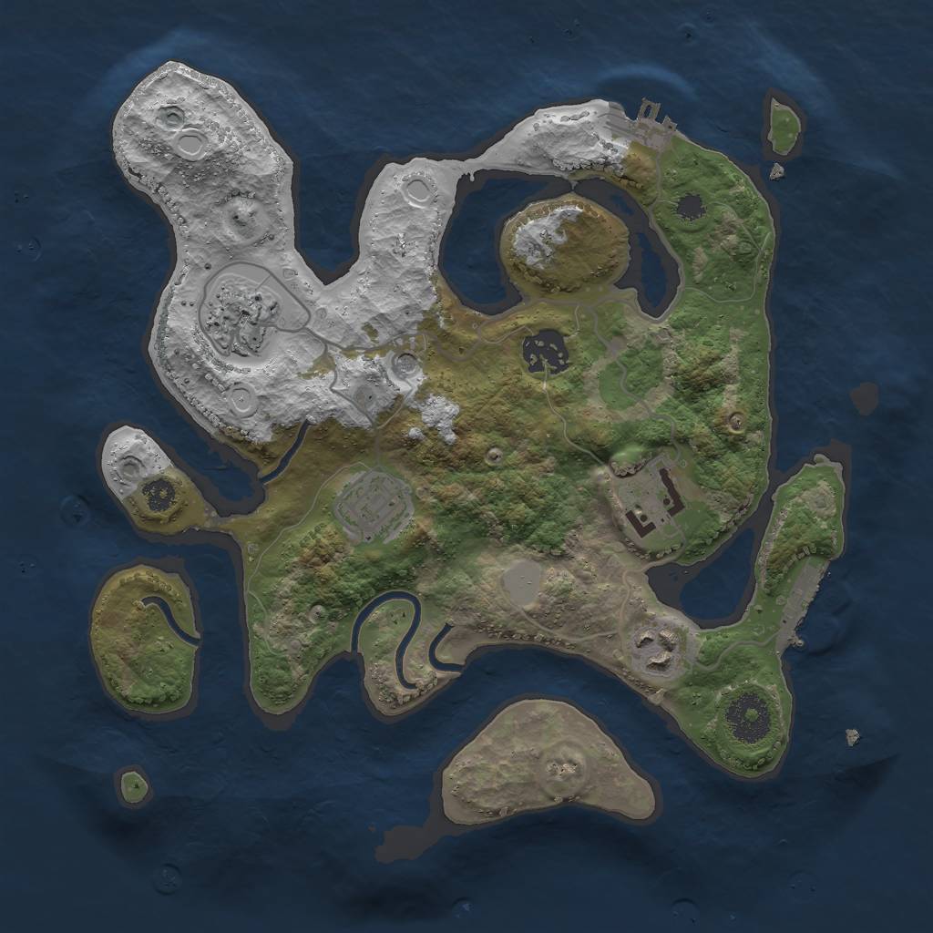Rust Map: Procedural Map, Size: 3000, Seed: 301069, 13 Monuments