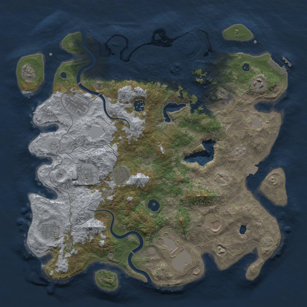 Rust Map: Procedural Map, Size: 4000, Seed: 371878, 15 Monuments