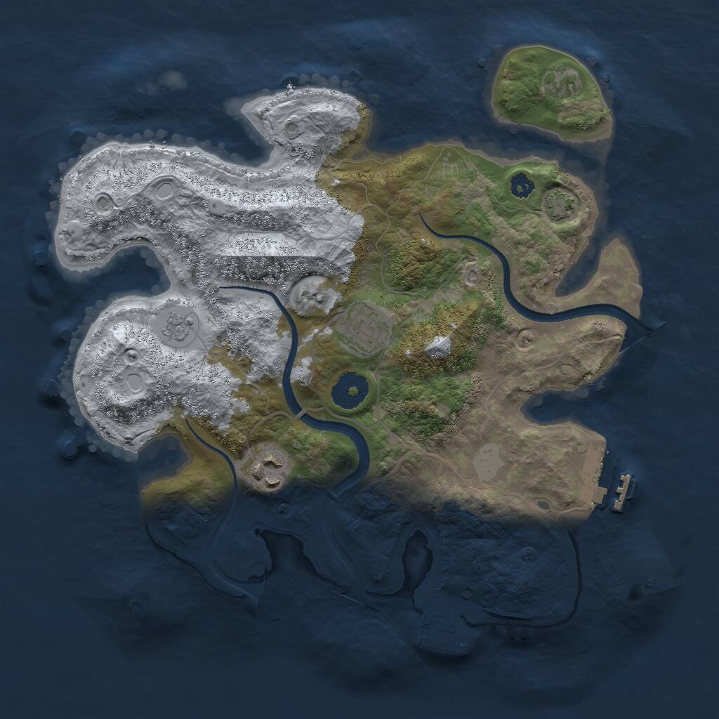Rust Map: Procedural Map, Size: 3000, Seed: 23748, 7 Monuments