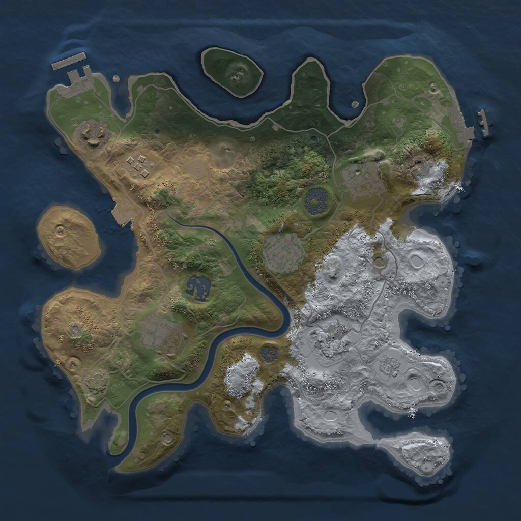 Rust Map: Procedural Map, Size: 3000, Seed: 69420, 15 Monuments