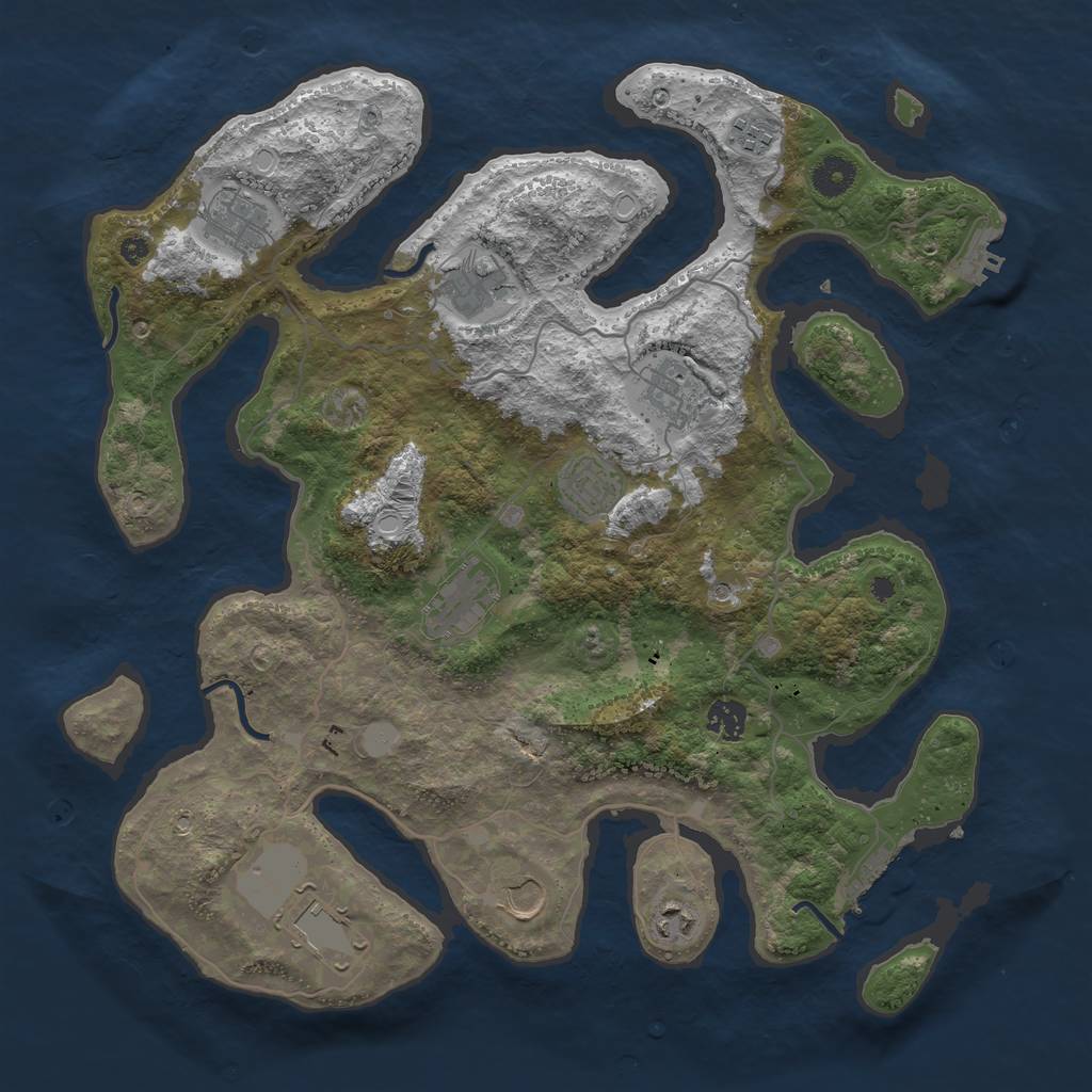 Rust Map: Procedural Map, Size: 4000, Seed: 485, 18 Monuments