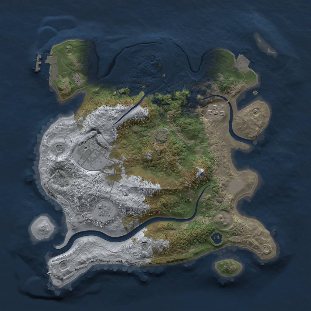 Rust Map: Procedural Map, Size: 2800, Seed: 121, 7 Monuments