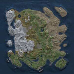 Thumbnail Rust Map: Procedural Map, Size: 3500, Seed: 69000, 12 Monuments