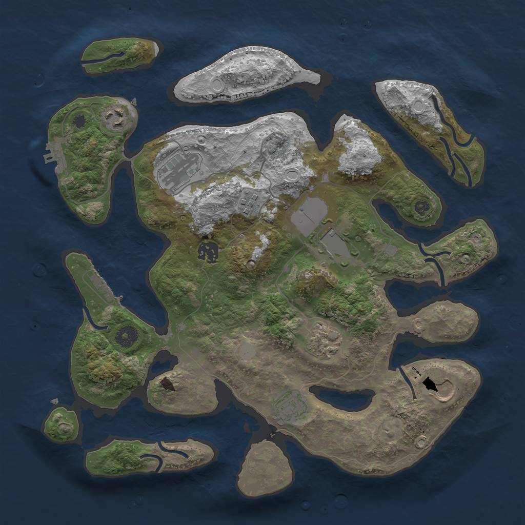Rust Map: Procedural Map, Size: 3600, Seed: 57899, 15 Monuments