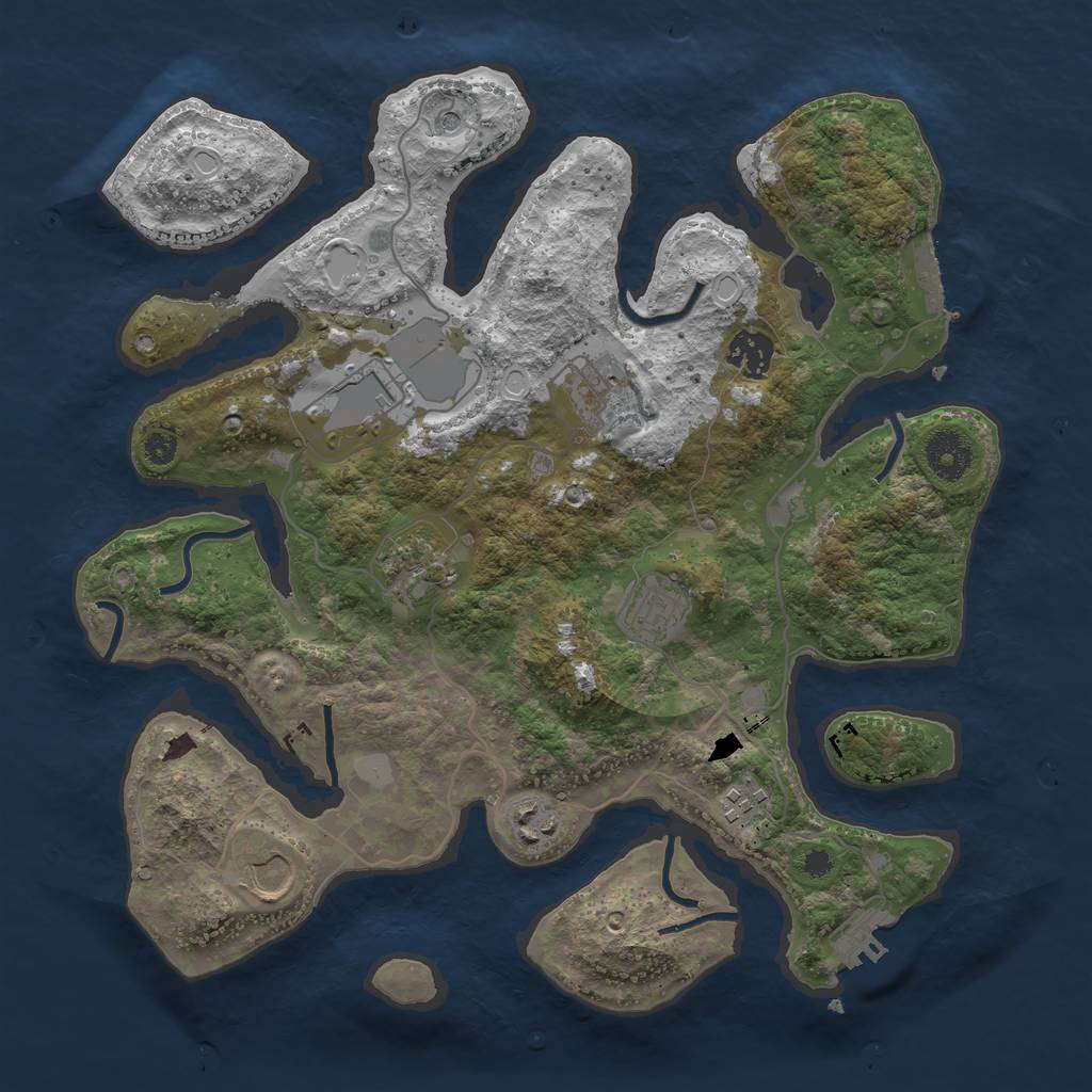 Rust Map: Procedural Map, Size: 3500, Seed: 2147413213, 16 Monuments