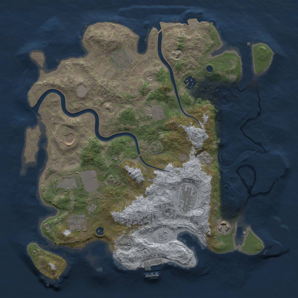 Rust Map: Procedural Map, Size: 3550, Seed: 476313, 15 Monuments