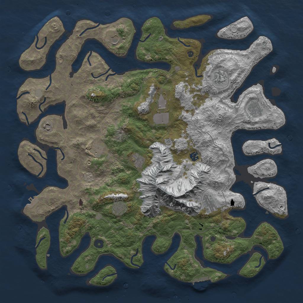 Rust Map: Procedural Map, Size: 5000, Seed: 22195920, 19 Monuments
