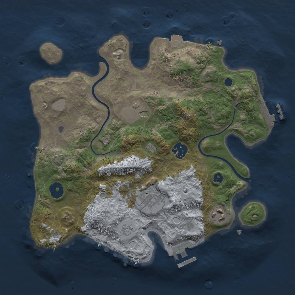 Rust Map: Procedural Map, Size: 3000, Seed: 420438024, 9 Monuments