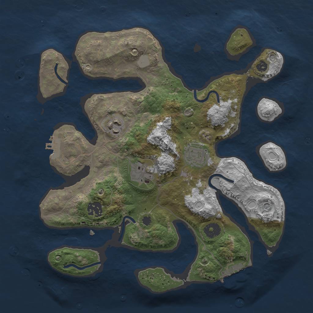Rust Map: Procedural Map, Size: 3000, Seed: 38, 12 Monuments